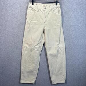 Levis Pants Womens 24 Ivory Corduroy Baggy Dad‎ Hi Rise Fresh Collection EUC